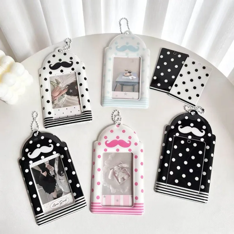 Cute Trend Beard Design 3 Inch Kpop Photocard Holder INS Style Idol Card Frame Portable Student ID Case Kawaii Bag Pendant 2026
