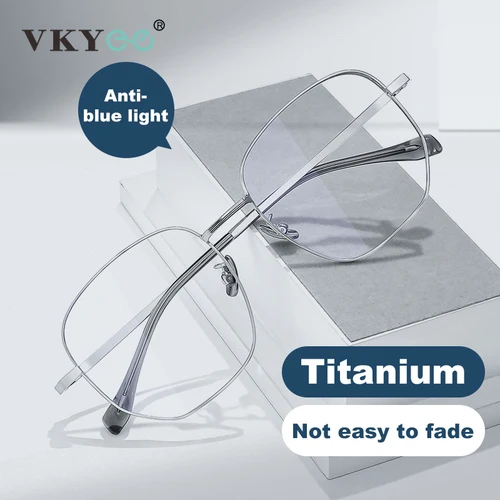 VKYEE, gafas de protección contra luz azul con diseño de montura grande para hombre y mujer, se pueden personalizar con prescripción fotocromática 8819