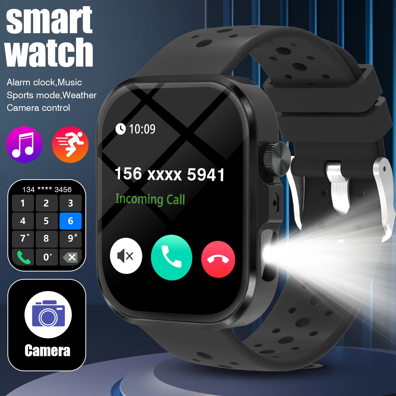 

Smartwatch Unisex Fitness Tracker,Weather Forecast,Call Alerts,Alarm,Versatile Watch Faces,Perfect Gift for Labor Day,Christmas