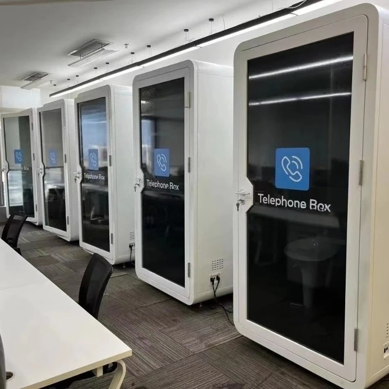 Modern Soundproof Phone Booth Steel Pod  for Office Living Room