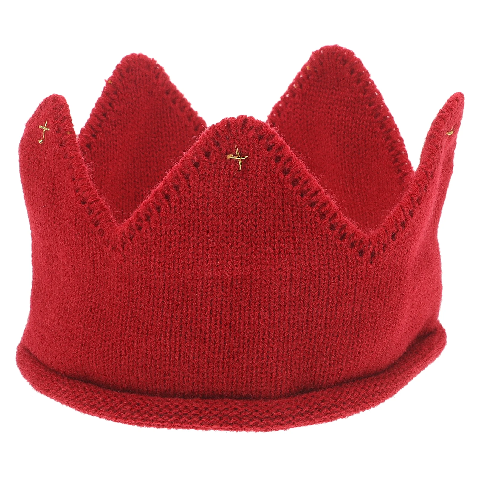 

Knitted Hat Crown Infant Girl Hats Babies Headband Baby Birthday for Boy Toddler