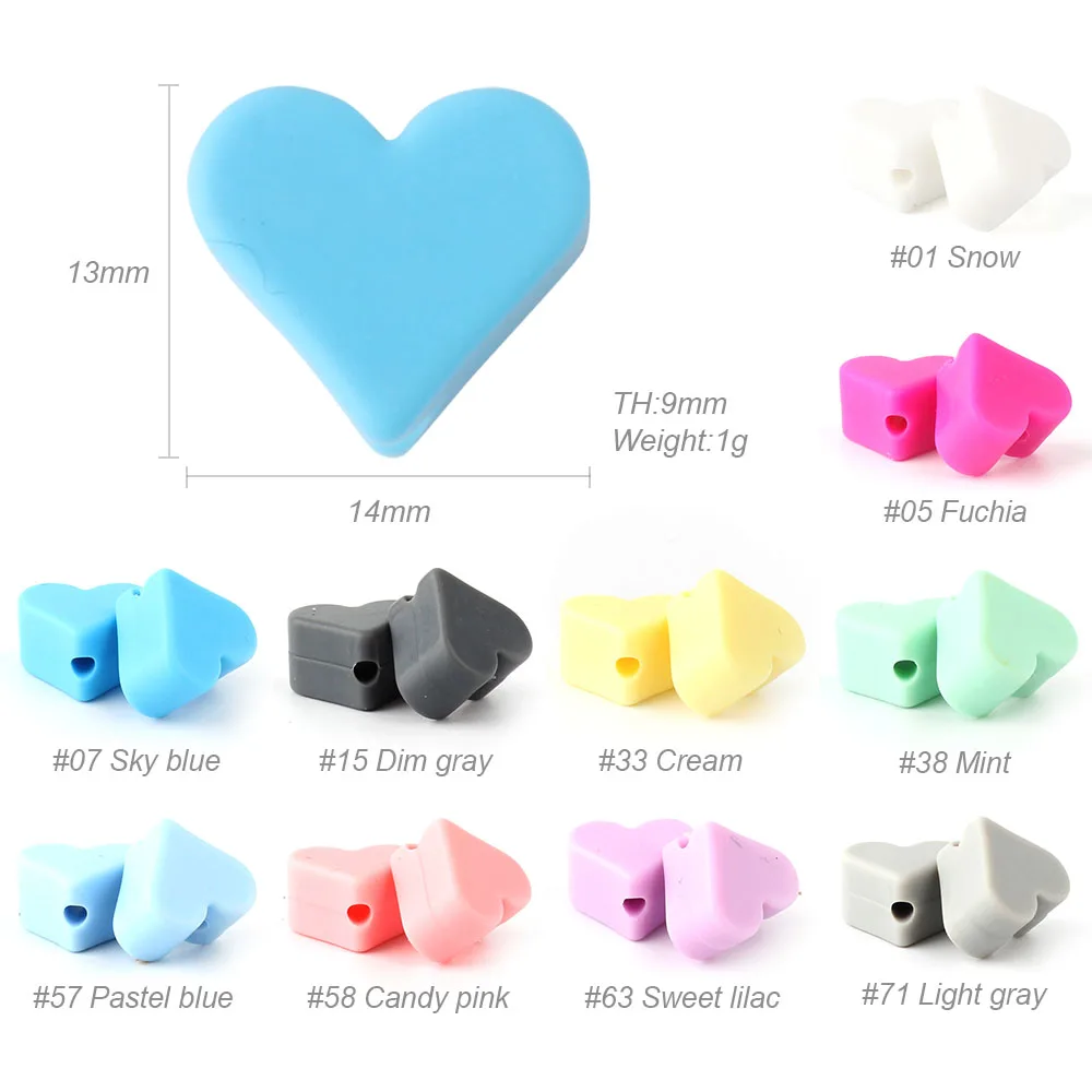 10pcs Cartoon Heart Star Shape Silicone Beads To Make Bracelets Keychain For Jewelry Making Necklace Lovely DIY Accessories