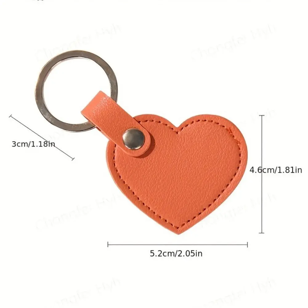 Classic Car Key Holder Heart Shape Keychain Fashion Pink Leather Heart Keyring PU Simple Colorful Pendant Birthday Gift