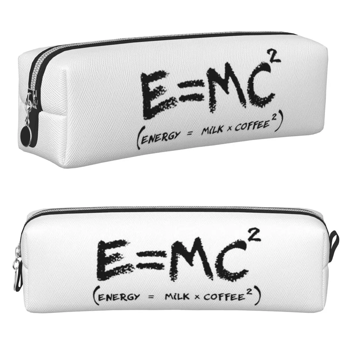 Science E = MC2 Energy Milk Coffee Physics Math Pencil Cases Big Capacity Pen Bags Pen Box For Office Pencil Pouch Cosmetic bag