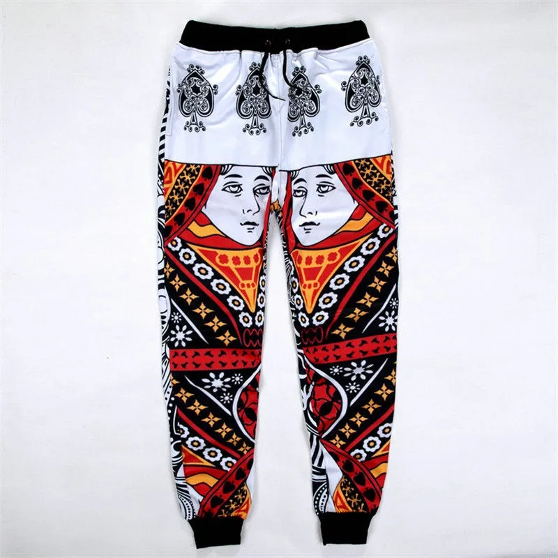 2024 Novelty Harajuku Poker spades queen print 3D sweatsuit fashion tracksuit men/women joggers pants+hoodies 2 piece set R2390