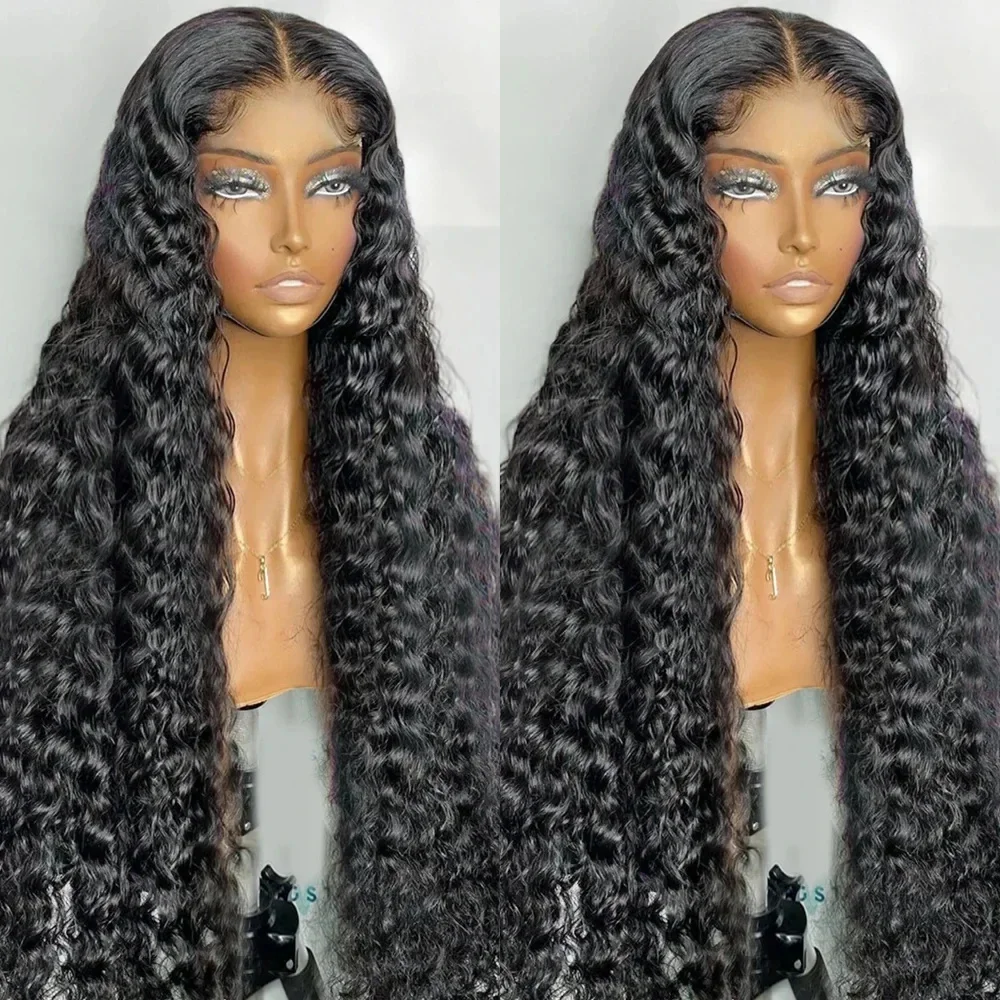 38 Inches Long Wig Deep Wave Virgin Human Hair 13x4 Glueless HD Lace Frontal Wigs Pre Plucked Wet And Wavy