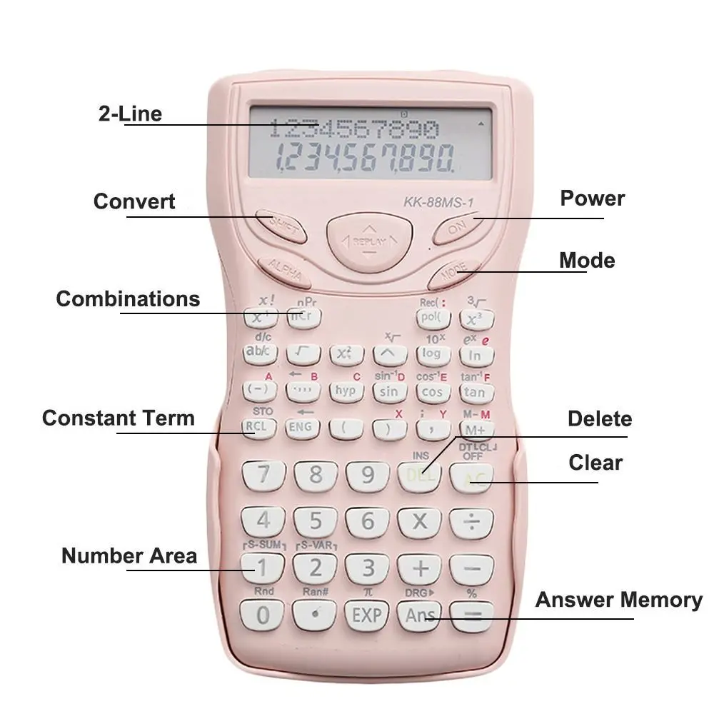 240 Functions Engineering Scientific Calculator 2-Line Multifunction Function Calculator Standard Math Calculators