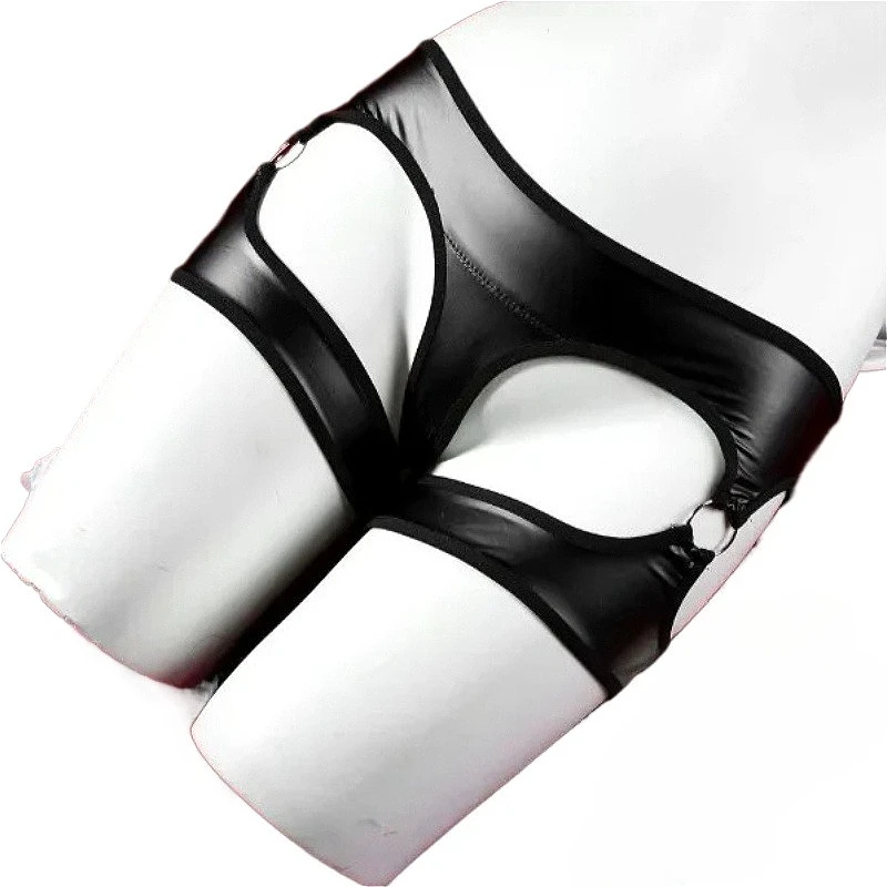 

Jackstrap Panties Women Sexy Lingerie Underwear Patent Leather Exotic Hollow Out Female Shorts Briefs Tanga Hombre Nightwear