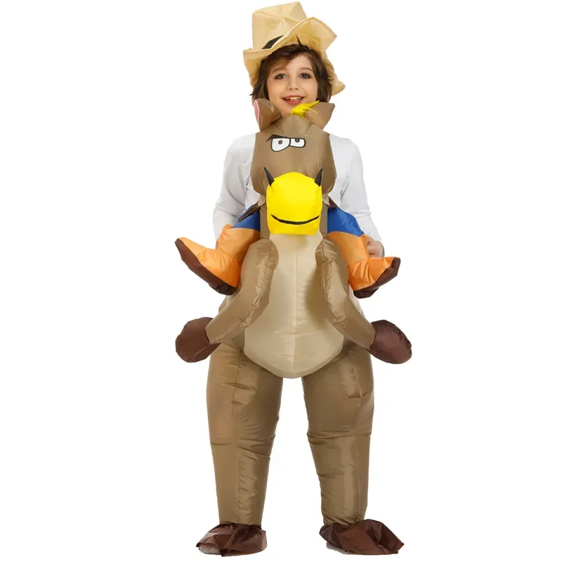 Lustige Halloween Karneval Geburtstags feier Schul spiele Kinder Cowboy Cartoon Tier spielen Spielzeug Reitpferd aufblasbaren Anzug