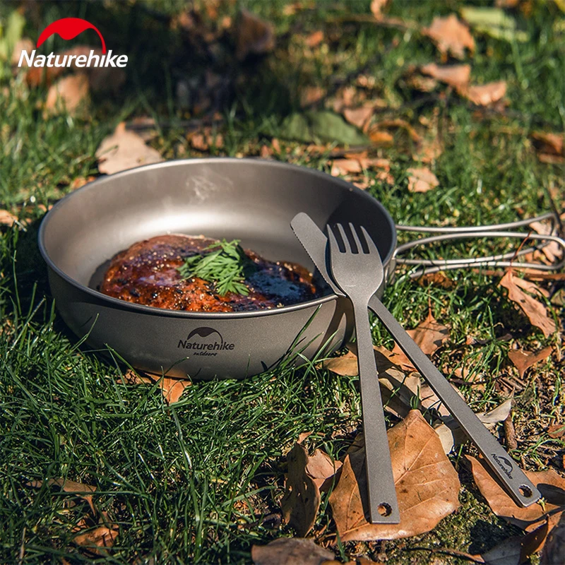 

Портативный набор столовых приборов Naturehike 3-в-1 из титанового сплава: нож, вилка, ложка. Ультралегкий набор для барбекю, кемпинга и пикника.
