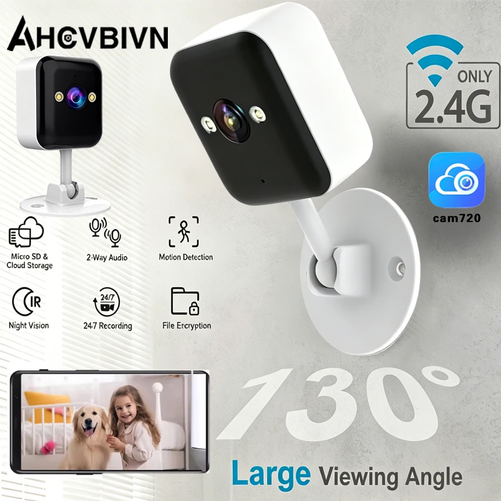 

Камера Cam720 5MP Mini Cube Wi-Fi для помещений с двусторонней аудиосвязью, обнаружением человека, ночным видением, для домашнего мониторинга детей и животных, IP-камера видеонаблюдения