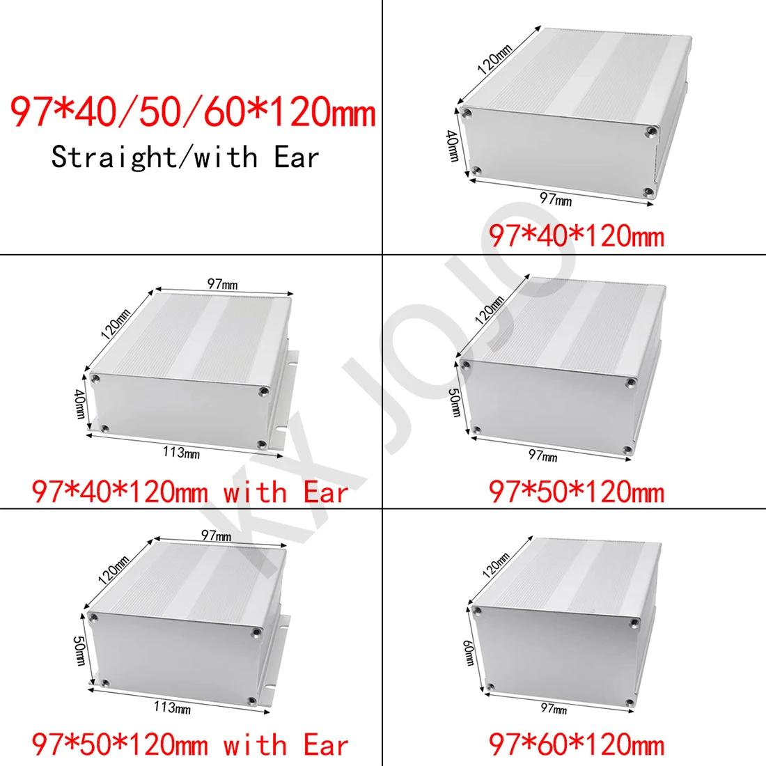 

Aluminum Enclosure 97*40/50/60*120mm Split Electrical Box Straight/with Ears Separate Circuit Board Case DIY Silver