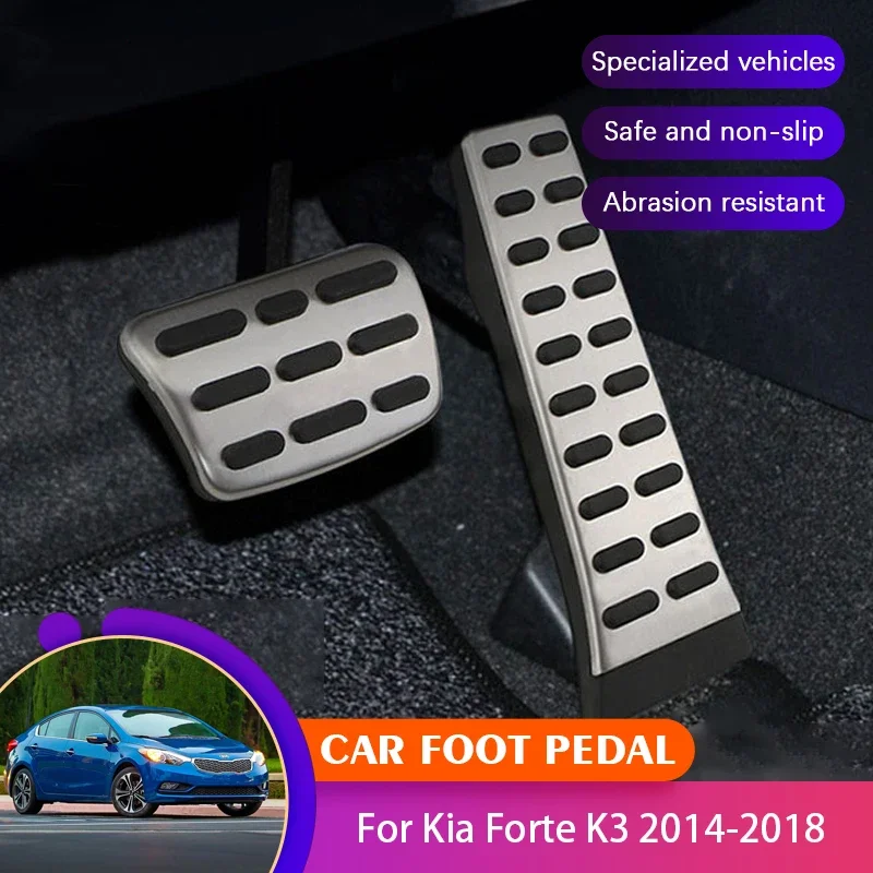 

No Drilling Car Pedals Covers For Kia Forte Cerato K3 2014 2015 2016 2017 2018 Car Brake Clutch Foot Pedals Pads Auto Acessories