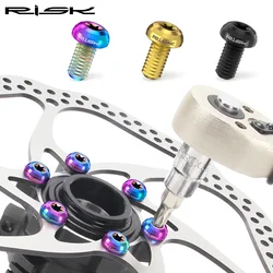 Risk Bicycle Disc Brake Rotor Fixing Bolts 12pcs M5x10mm TC4 Titanium Ultralight Screws for Mountain MTB Road Bike Brake M5*10mm