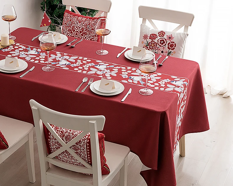 2023 New Year Christmas Wedding Decoration Tablecloth Polyester Waterproof and Dustproof Rectangular Coffee Table Tablecloth