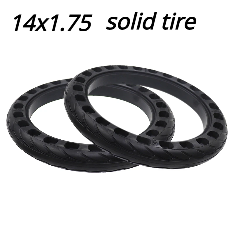 14x1.75 14x1.95 Honeycomb Airless Solid Tire Hollow Tubeless Tyres for Electric Scooter Bicycles Driver