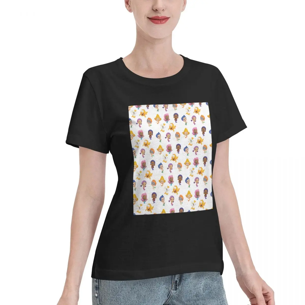 Wardrobe Filler All Bubble Guppies Together Cartoon Mermaids Kids Women's T-shirt Home Wear Regular Fit Tee