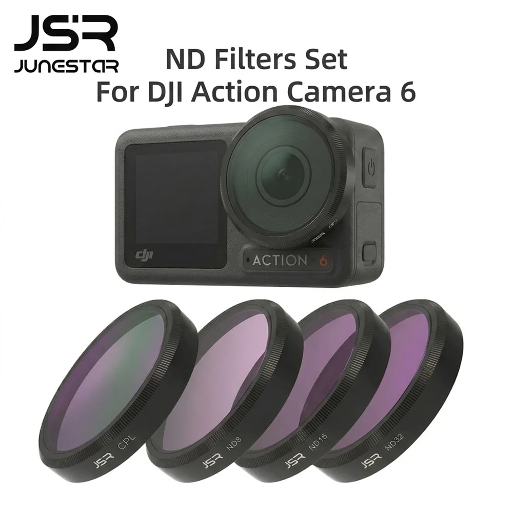 Filtre ND JSR pour DJI Osmo Action 6, filtre ND DJI ND8 ND16 ND32, filtre CPL, accessoires de photographie pour objectif d'appareil photo