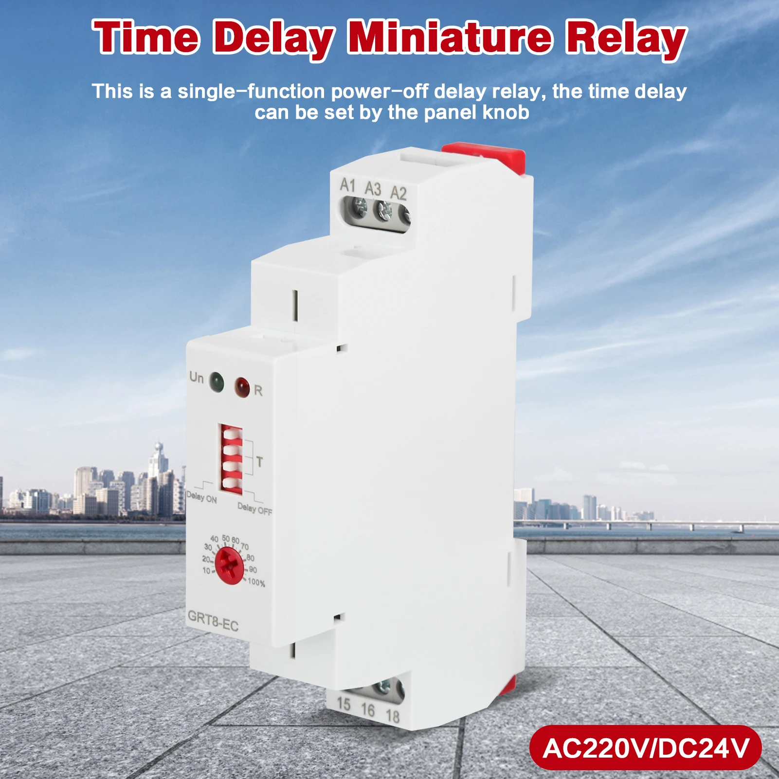 

GEYA GRT8-EC Single Function Timer Relay on Delay or off Delay Relay AC220V/DC24V Time Relay Time Relay modular contactor 220v