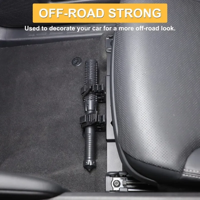 

For Toyota Land Cruiser 250 LC250 2024-25 Aluminum Alloy Black Car Under Seat Flashlight Holder Bracket Interior Car Accessories