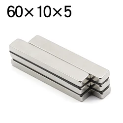 1/2/5/10/20 Pcs 60x10x5 Block NdFeB Neodymium Magnet N35 Super Powerful imanes Permanent Magnetic 60*10*5