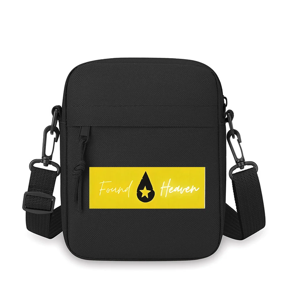 

Black drop shape with a star and words Men Crossbody Bag Single Shoulder Women Cartoon Anime Film Printing Design Unisex