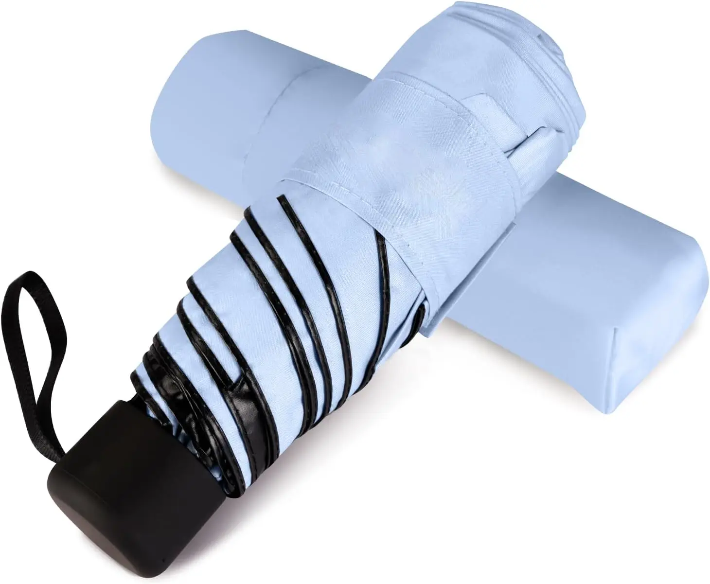 

Travel Umbrella Compact for UV Protection Light Purse Size Umbrellas for Sun Rain Portable for Backpack