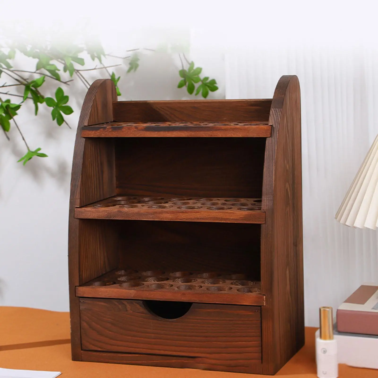 

Essential Oil Bottles Wooden Storage Display Stand for Housewarming Woman
