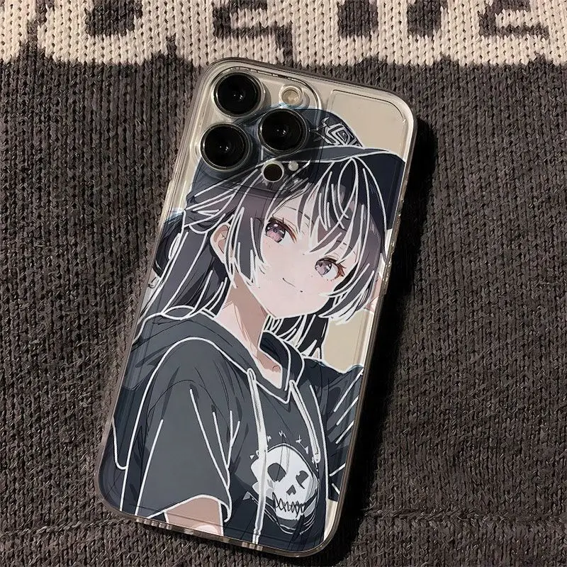 Baseball Hat Girl Clear Phone Case For iPhone 16 15 14 13 12 11 Pro Max XR X XS 14 15 7 8 Plus Y2K Cute Transparen Cover