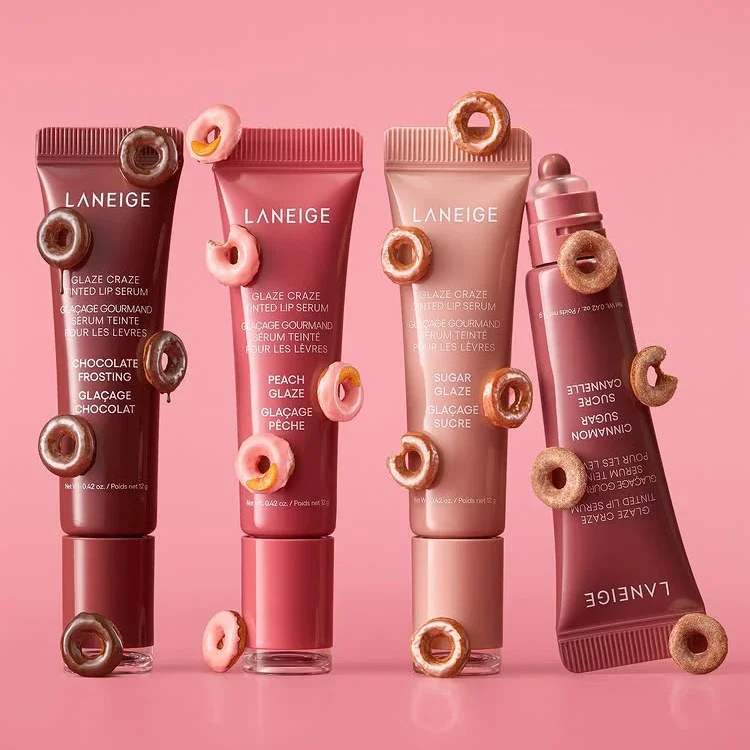 Donut-Lippenbalsam, feuchtigkeitsspendender Spiegel, Lipgloss, Lippe, Erdbeere, Himbeere, Schokoladenglasur, Geruch, Lippenstift, transparentes Lippenöl, Make-up