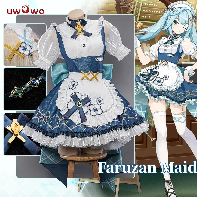 Exclusive Genshin Impact Fanart Faruzan Maid Cosplay Maid Dress Costume Full Set Outfit Role Play Girl Women Cos