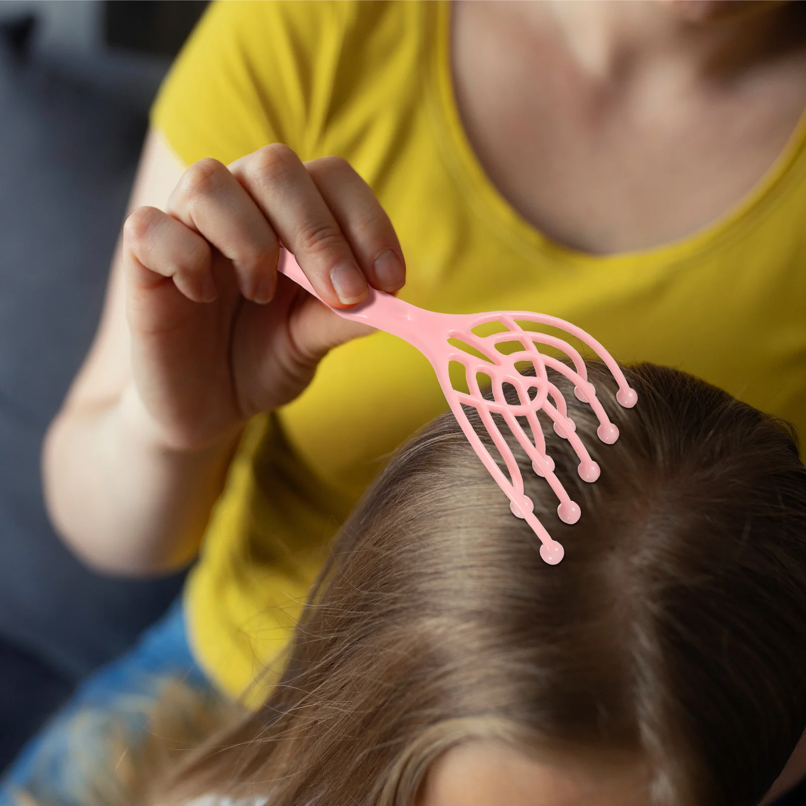 

2 шт., 9 шариков, массажер для кожи головы, пластиковый ручной инструмент для релаксации головы, портативный домашний офис, спа-массажный роликовый скребок для головы