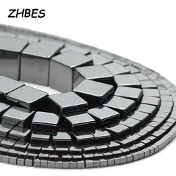 Natural Square Cube Black Hematite Stone Spacer Loose Beads 2/3/4/6/8/10MM For Jewelry Making Bracelets Necklace DIY Accessories