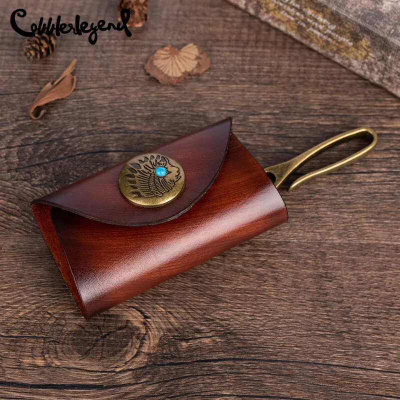 Genuine Leather Key Wallet Keychain High Quality Designer Cowhide Key Chain