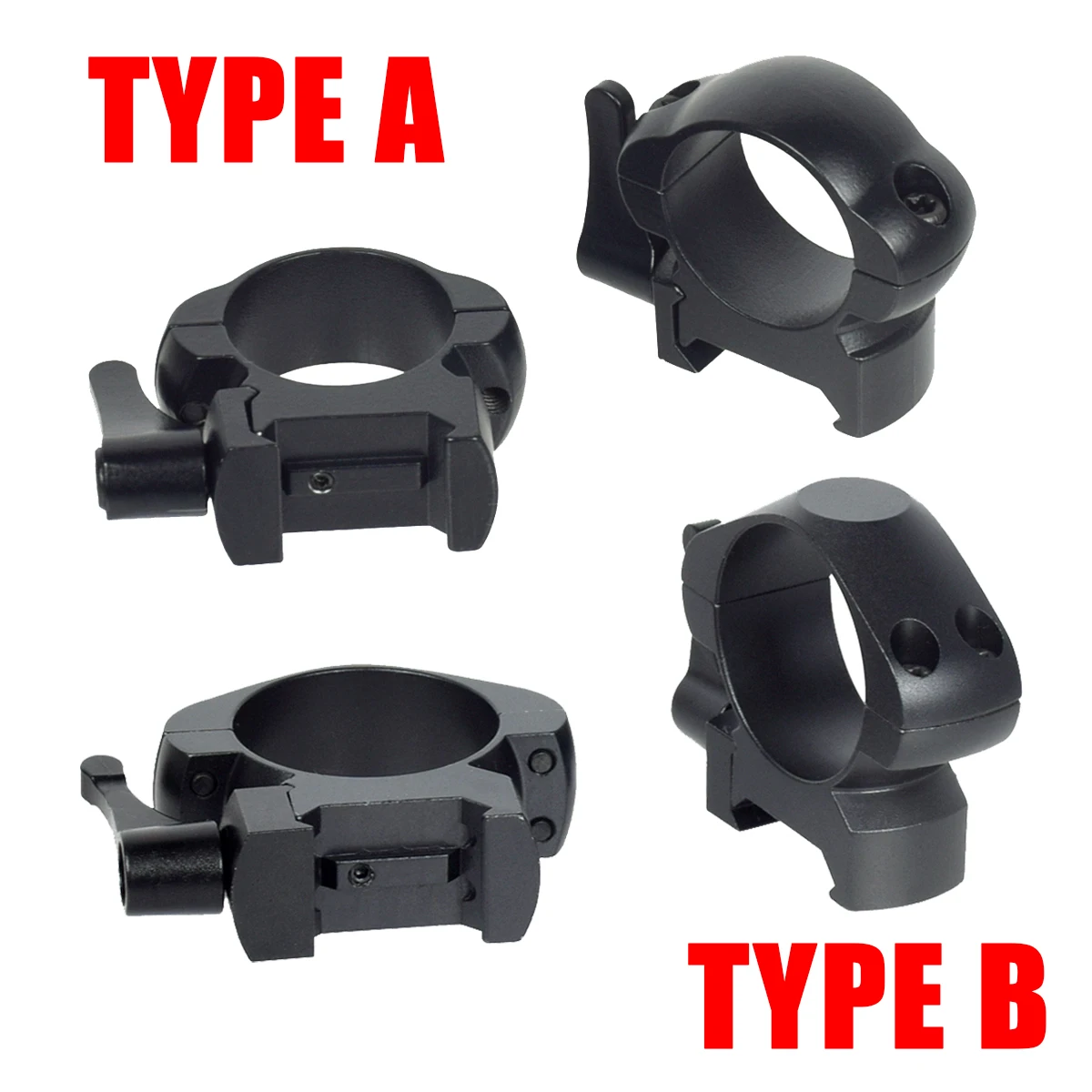 Quick Release 2Pcs 25.4mm 30mm Rings Diameter QD Hunting Scope Ring Level Durable And Firm Universal Picatinny Mount Accessories