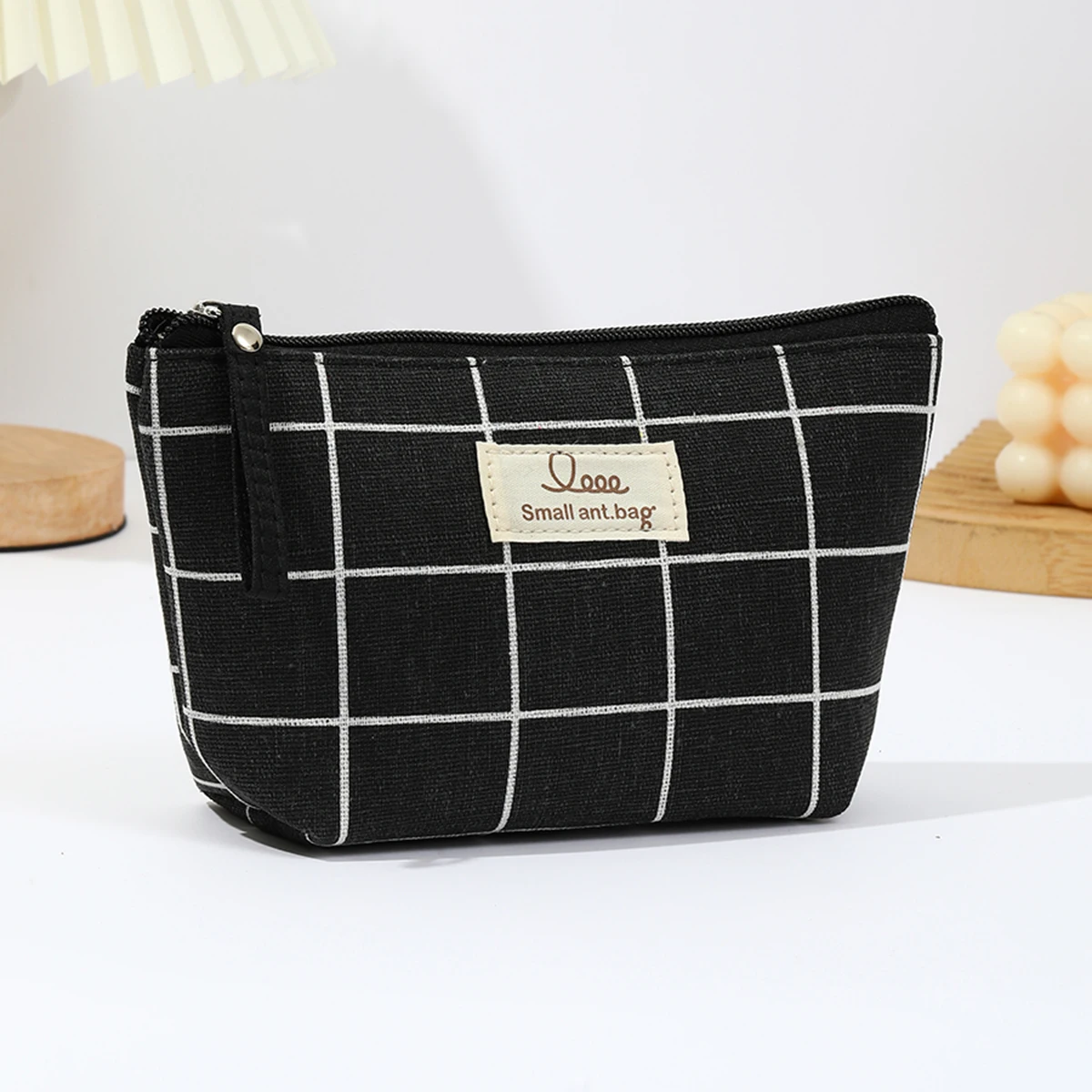 Japanische und koreanische Canvas-Kosmetiktasche, einfache und tragbare Reise-Aufbewahrungstasche, multifunktionale Studenten-Federtasche – Detail 9