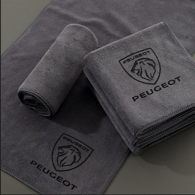 Microfiber Car Wash Towel Cleaning Drying Cloth For New Peugeot 206 208 207 3008 308 2008 107 508 RCZ Auto Interior Accessories