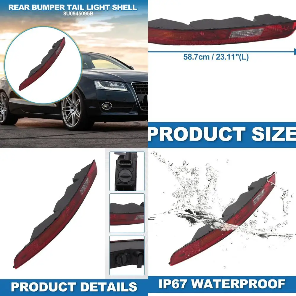 

Audi Q3 2016-2018 ABS Red/Black Lower Rear Bumper Reflector Cover with Stop/Brake Light