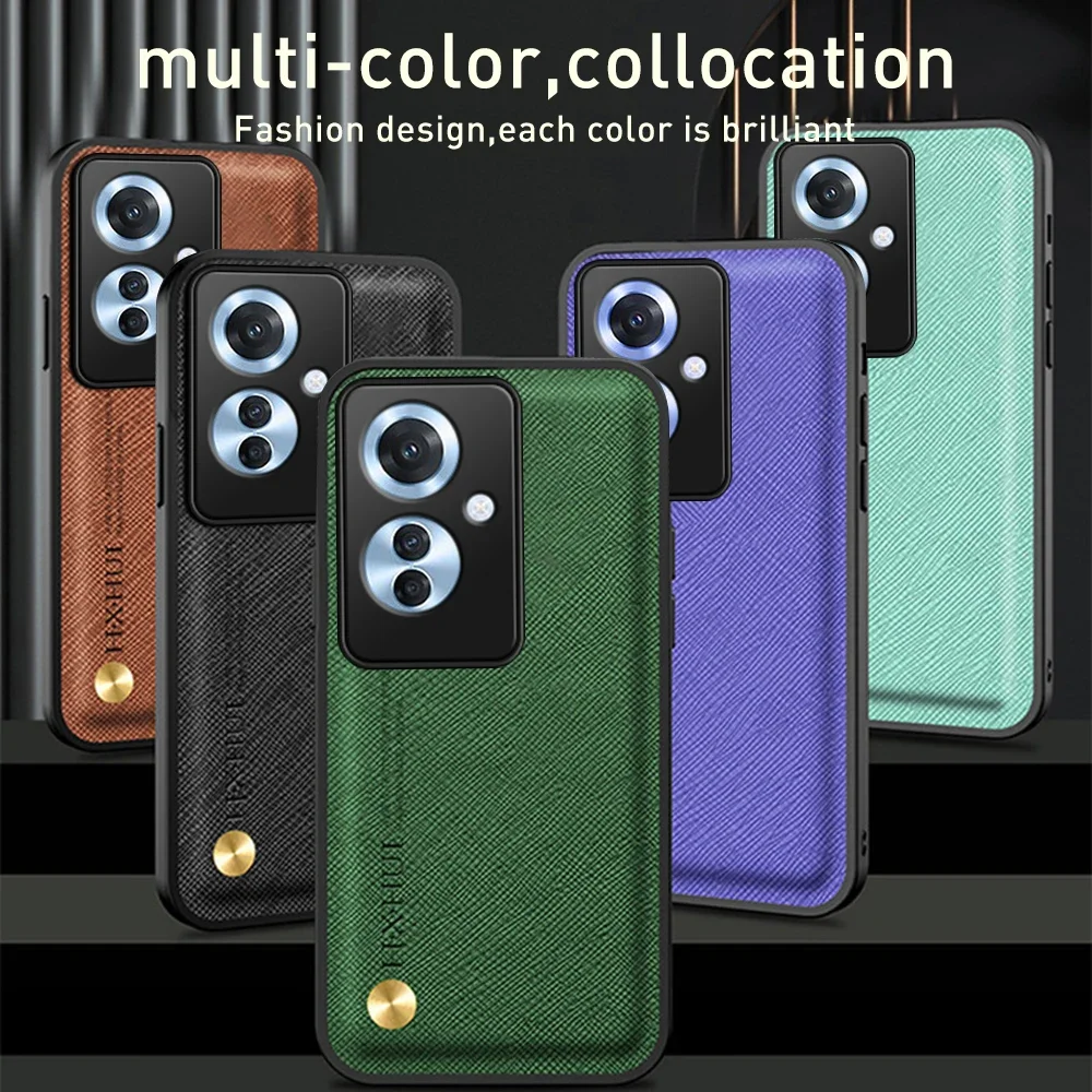 Cross Leather Texture Magnetic Phone Case For Oppo Reno11 F 5G TPU Frame Camera Protection Shockpoof Fundas Shell Reno F25 Pro