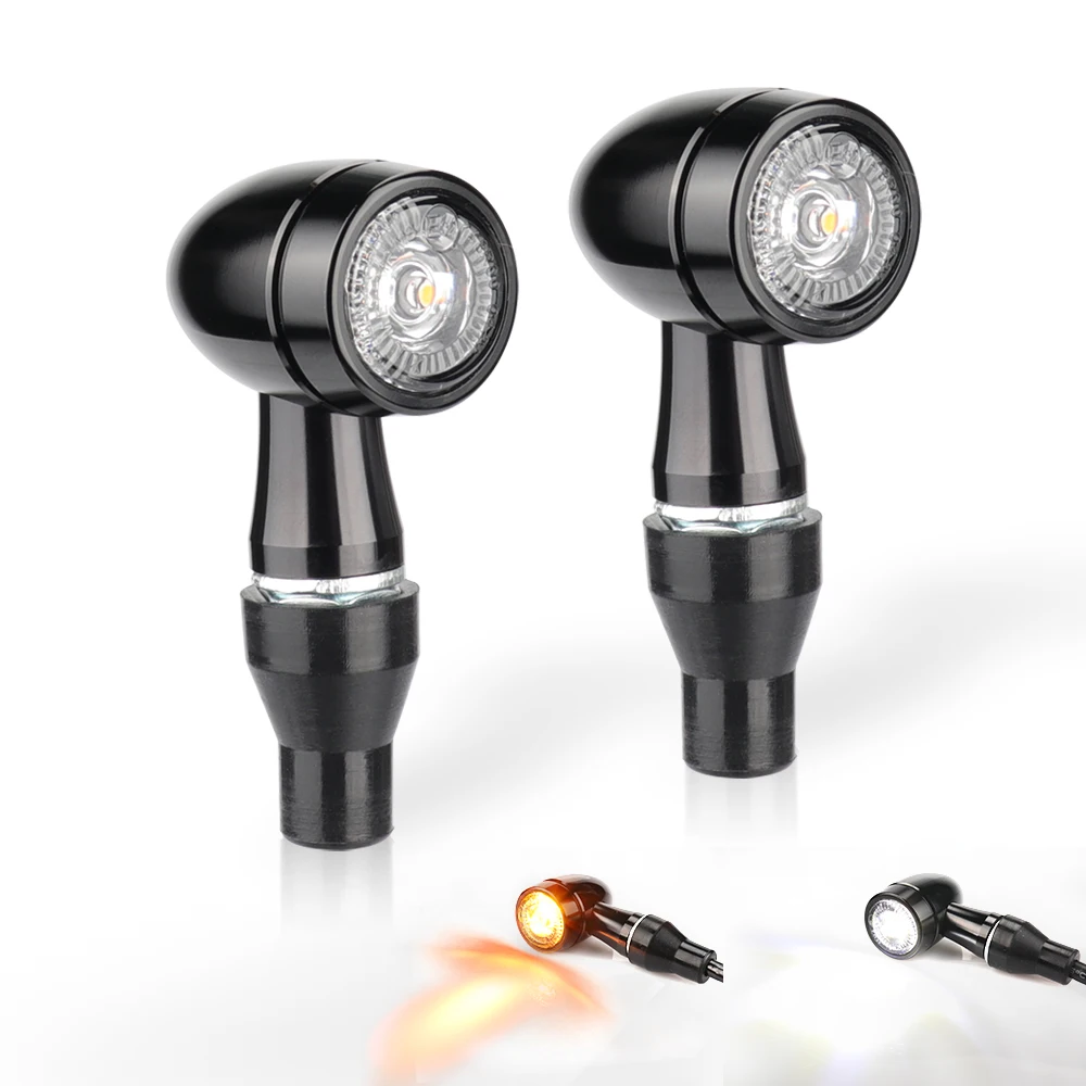 Universal Mini Bullet Shaped Motorcycle Led Blinker Indicator Drl Turn Signal Lamp With Daytime Running Light