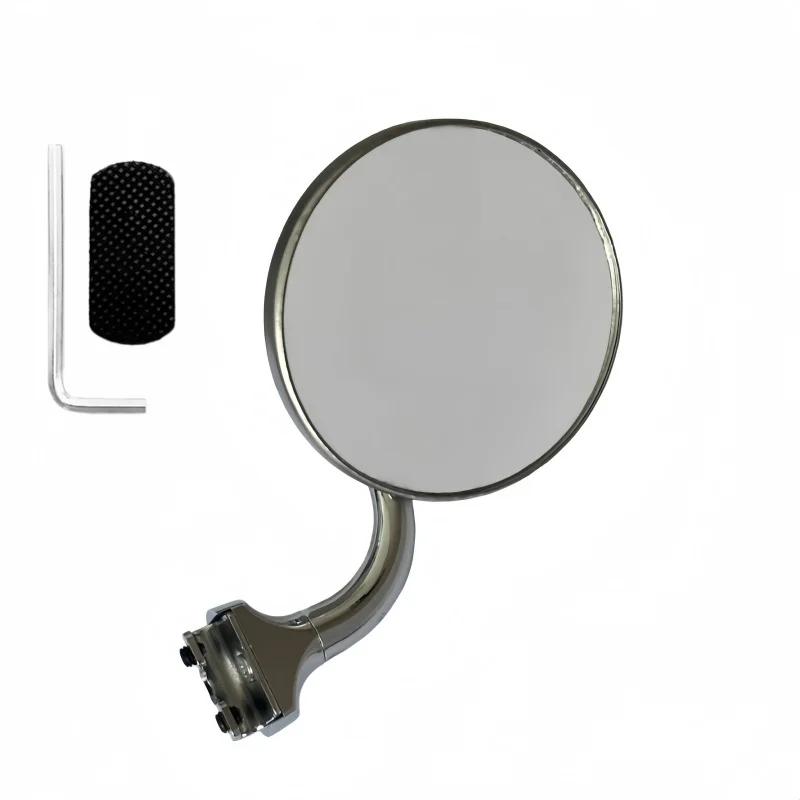 Vintage Classic Car Silver Round Side Mirror Stainless Steel Retro Front Rear Rearview Mirror Classic Exterior Accessories