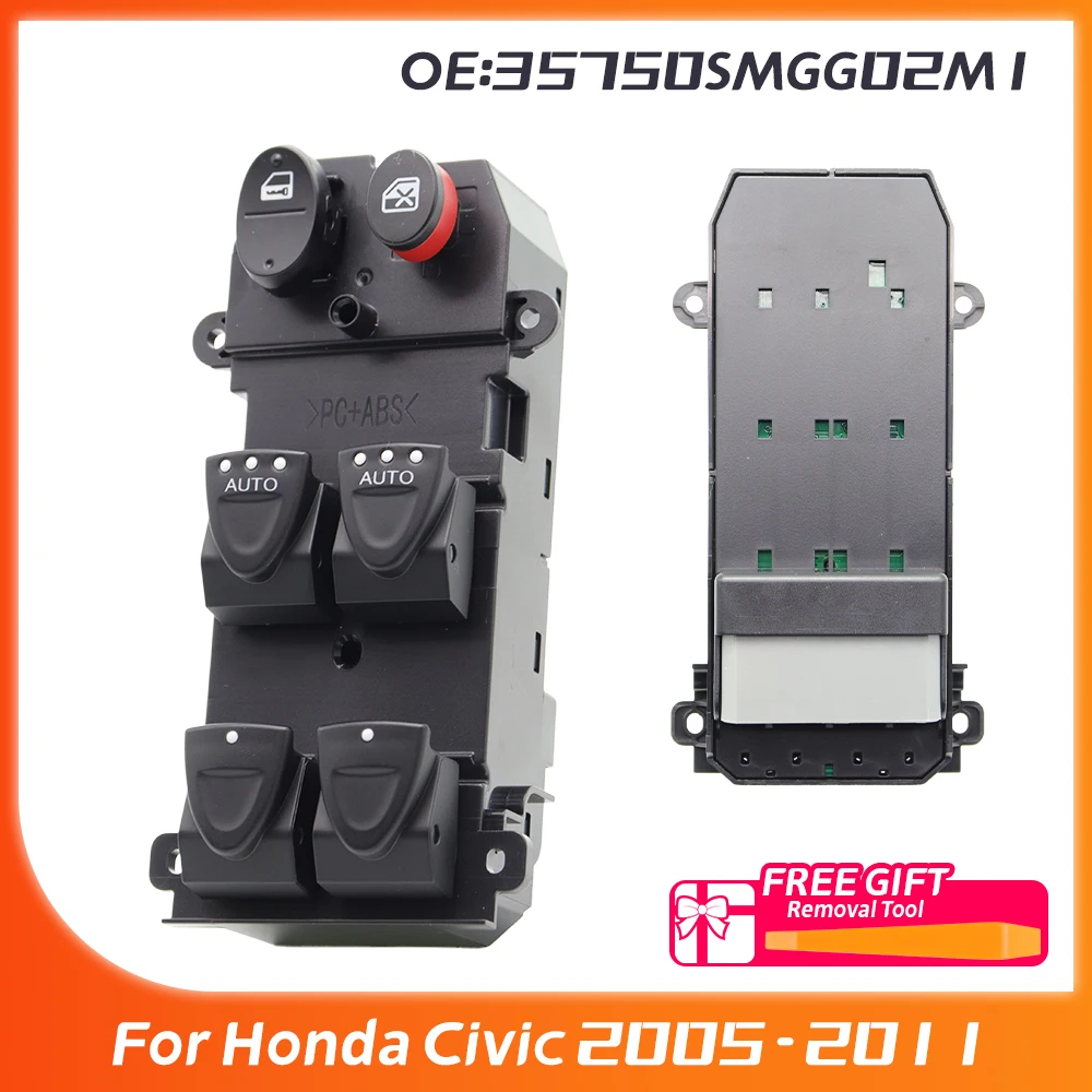 35750SWAG01 35750SMGG02 Переключатель стеклоподъемника для Honda Civic 2005-2011, для Honda CR-V 2008-2011 35750-SWA-G01 35750-SMG-G02