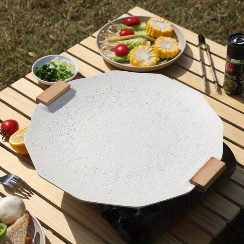 Non Stick Barbecue Pan Electromagnetic Stove Gas Stove Dual Purpose Barbecue Pan Outdoor Camping Card Stove Barbecue Smokeless