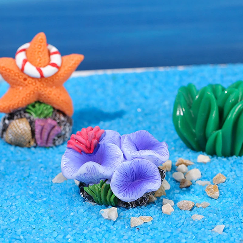 Mini Resin Simulated Coral Seaweed Aquarium Decoration Craft Miniature Figure Ornament For Fairy Garden Micro Landscape