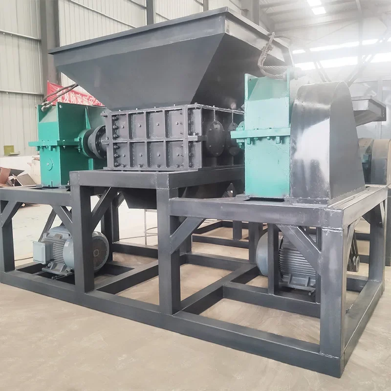 Double Shaft Waste Tyre Shredder Machine Waste Tire Shredding Line for Scrap Tire Processing in Recycling Factories