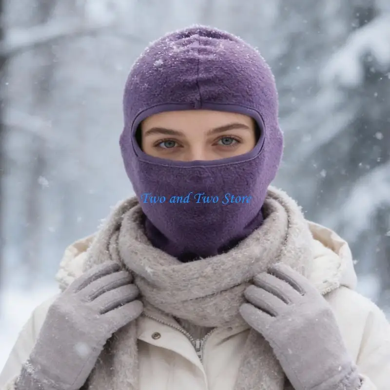 HX6F Fleece Balaclava With Single Hole Design Full Face Head Cover for Heat Retention
