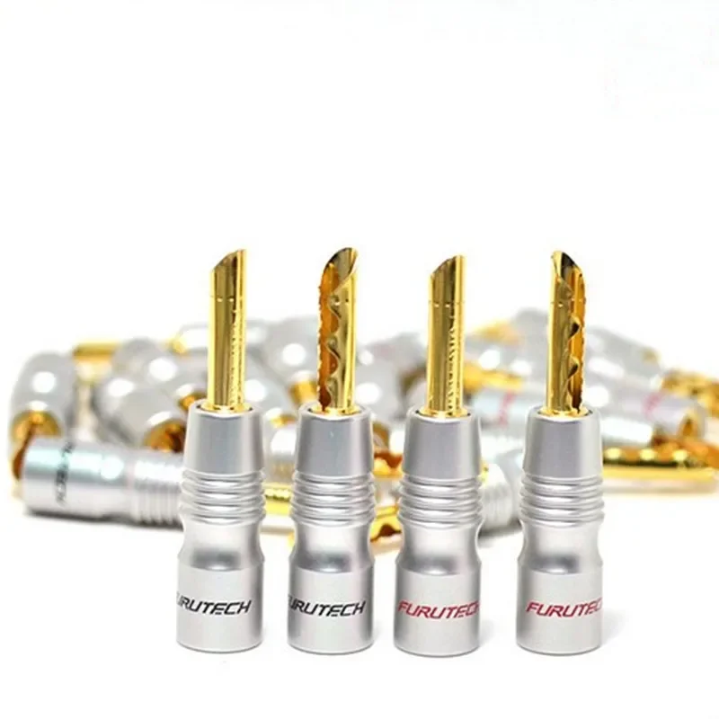 4pcs Furutech Banana Plug Copper Gold Plated / Rhodium Plating HiFi Audio Amplifier Speaker Plug Banana Plugs Connector