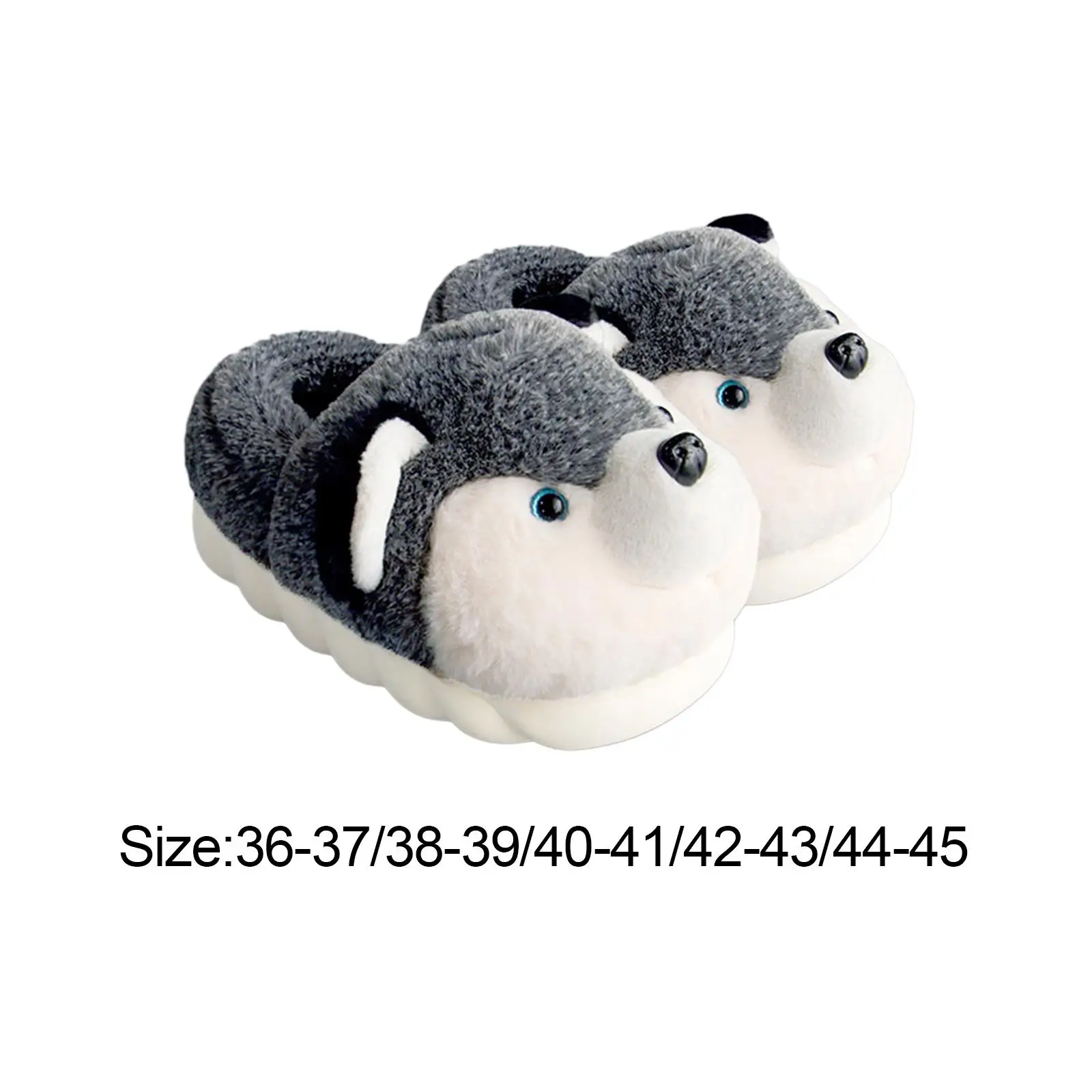 Dog Plush Slippers Cute 3.5cm Thick Sole Anti Slip Household Winter Footwear for Apartment Birthday Gift Holidays Farmhouse Dorm