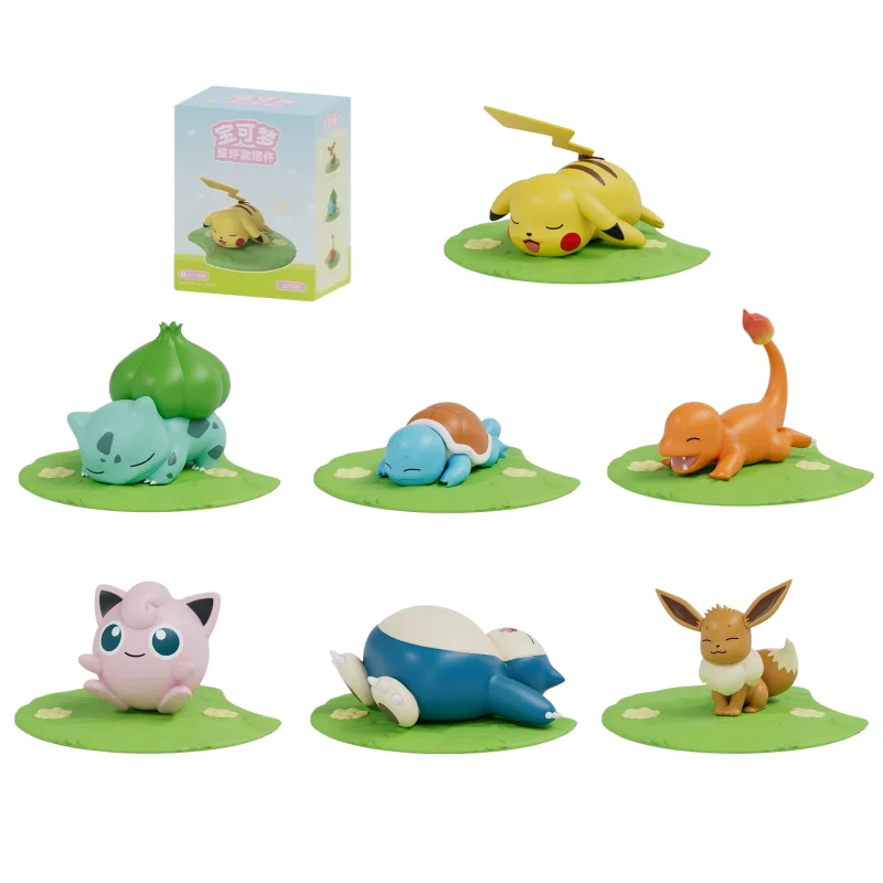 Genuine Pokemon Pikachu Snorlax Eevee Bulbasaur Jigglypuff Anime Action Figures Toys Desktop Mini Model Decoration Gifts