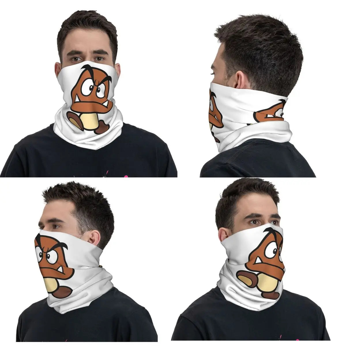 

Cartoon Game Goomba Face Bandana Neck Gaiter Printed Wrap Scarf Warm Cycling Scarf Unisex Adult Winter